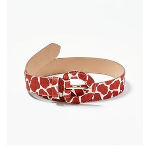Ann Taylor's Women's Giraffe Print Haircalf Belt